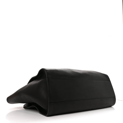 The Row Polished Saddle Calfskin Marlo 17 Tote Bag Black 4 of 9