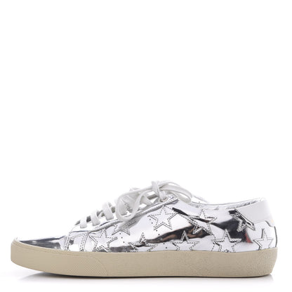Saint Laurent Vitellino Laminato Star Sneakers 39 Argento 1 of 9