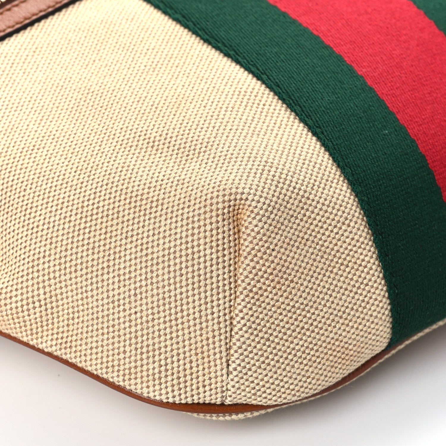 Gucci Vintage Canvas Web Belt Bag Sand Cuir 8 of 9