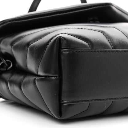 Saint Laurent Calfskin Y Quilted Monogram Monochrome Toy Loulou Crossbody Bag Black 8 of 9