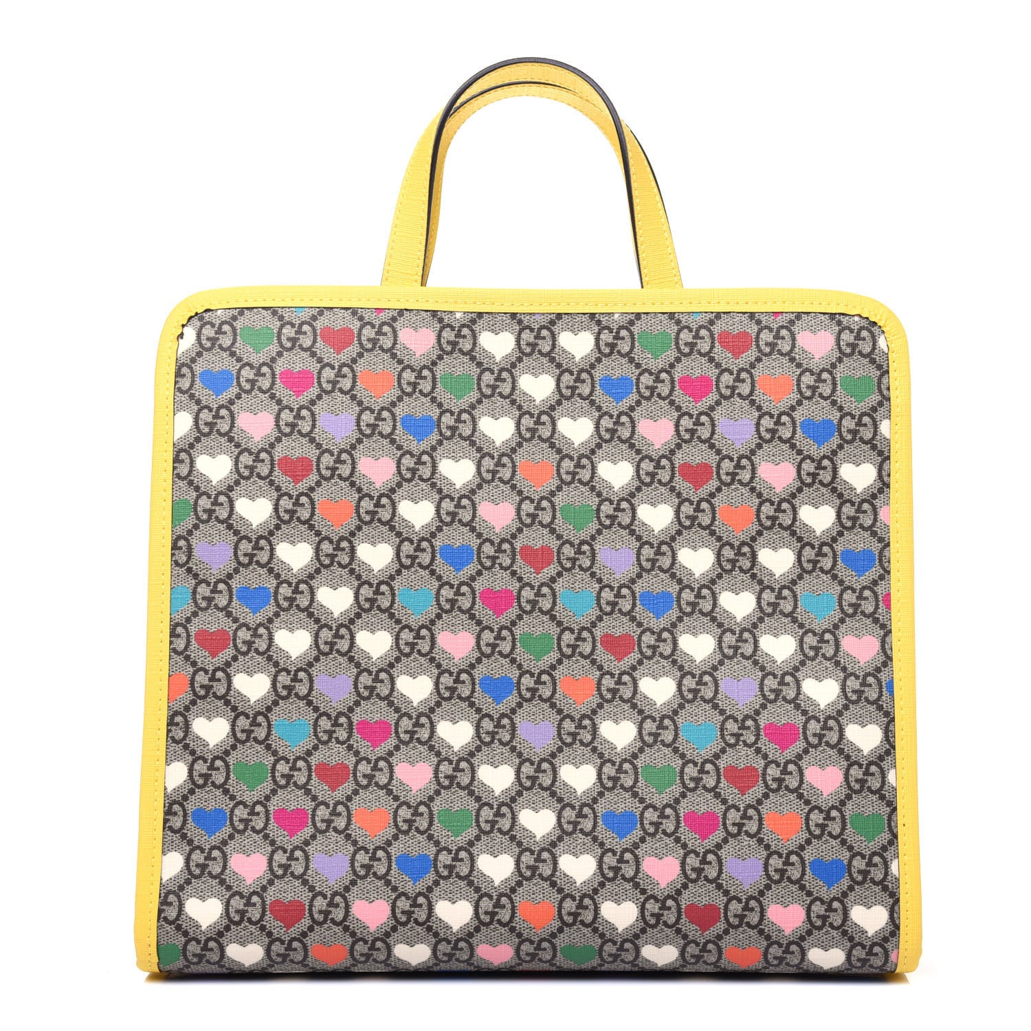 Gucci GG Supreme Monogram Hearts Childrens Tote Beige Ebony Multicolor Freesia 1 of 12