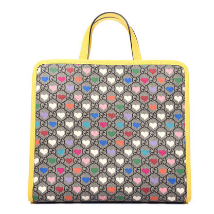 Gucci GG Supreme Monogram Hearts Childrens Tote Beige Ebony Multicolor Freesia 1 of 12