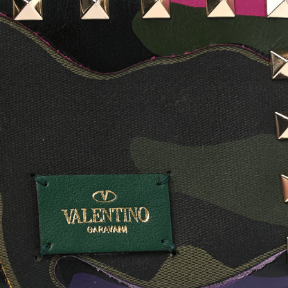 Valentino Garavani Nappa Canvas Camouflage Rockstud Zip Coin Purse Multicolor 8 of 10
