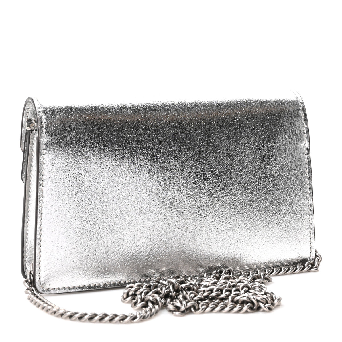 Metallic Calfskin Super Mini Dionysus Shoulder Bag Silver