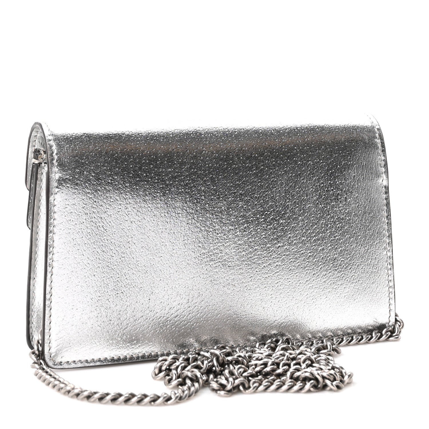 Gucci Metallic Calfskin Super Mini Dionysus Shoulder Bag Silver 3 of 10