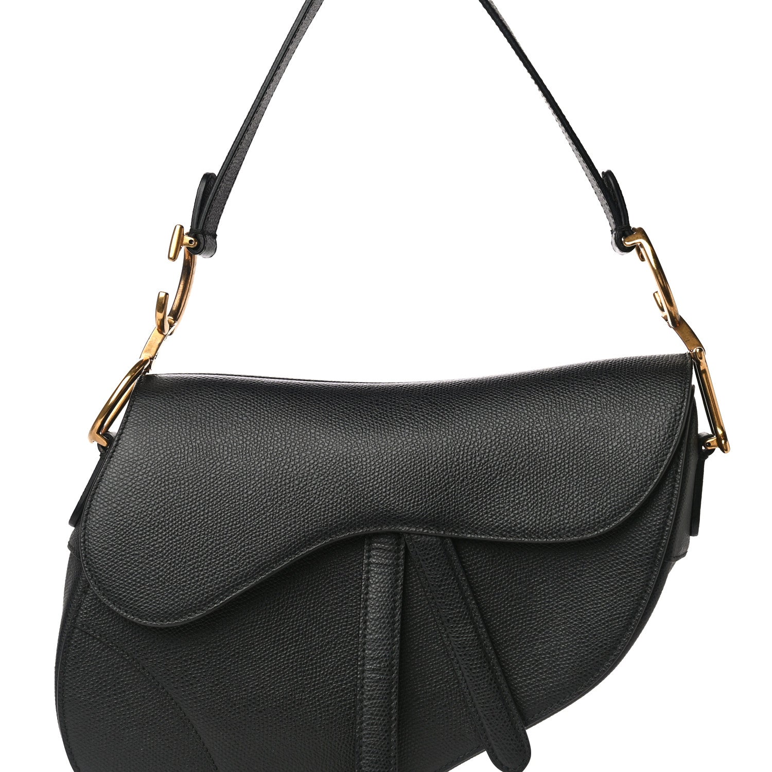 Christian Dior Grained Calfskin Saddle Bag Black 8 of 14