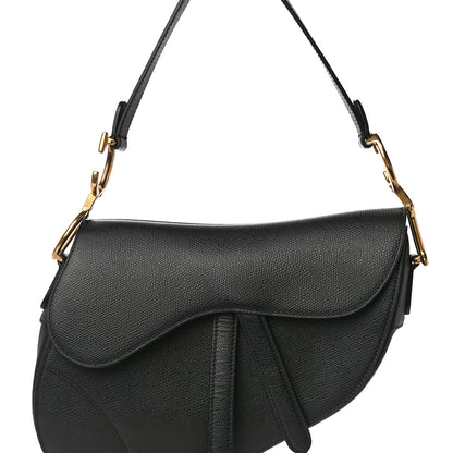 Christian Dior Grained Calfskin Saddle Bag Black 8 of 14