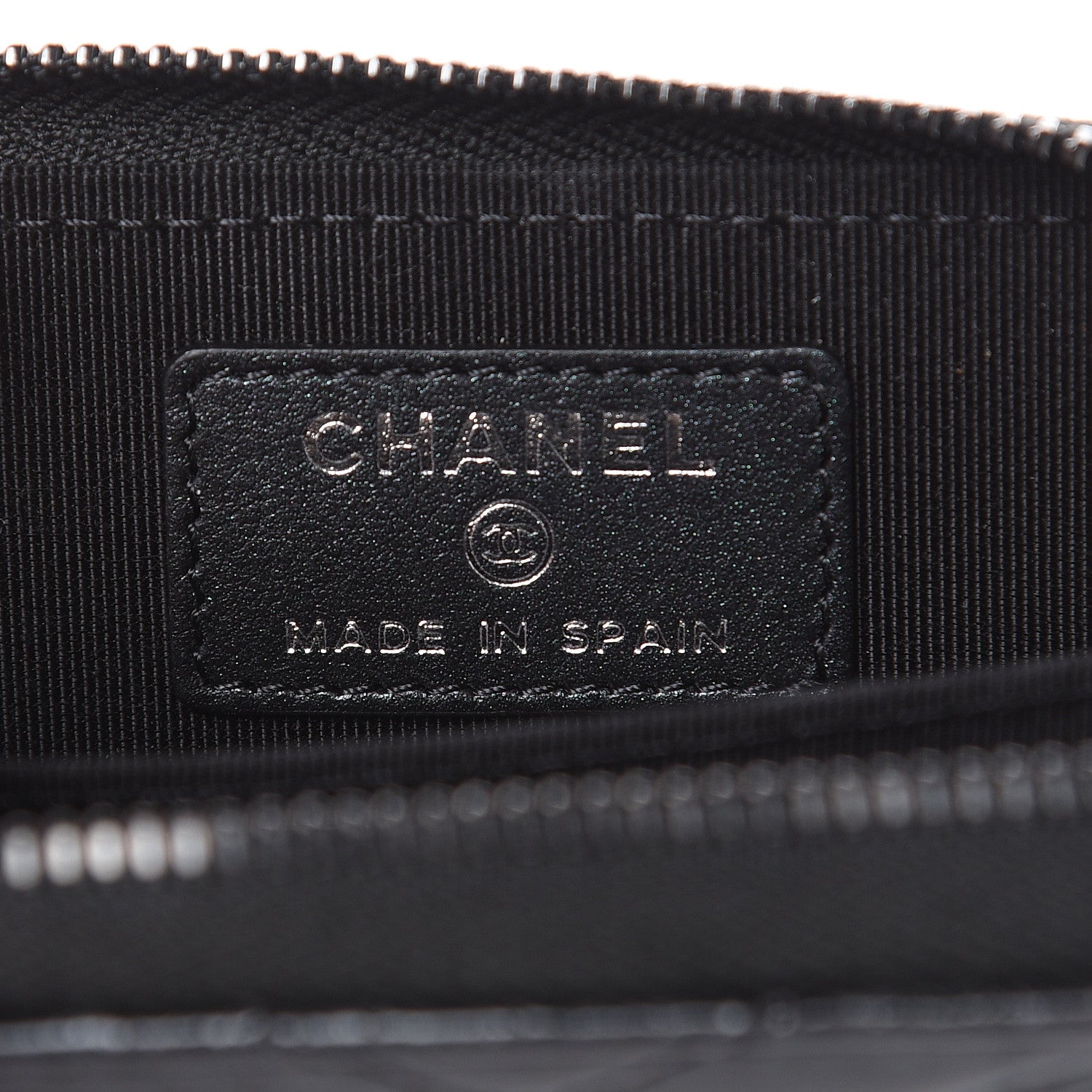 Chanel Patent Metallic Crumpled Calfskin Chevron Quilted Coin Purse So Black 6 of 8