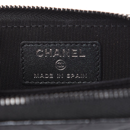 Chanel Patent Metallic Crumpled Calfskin Chevron Quilted Coin Purse So Black 6 of 8