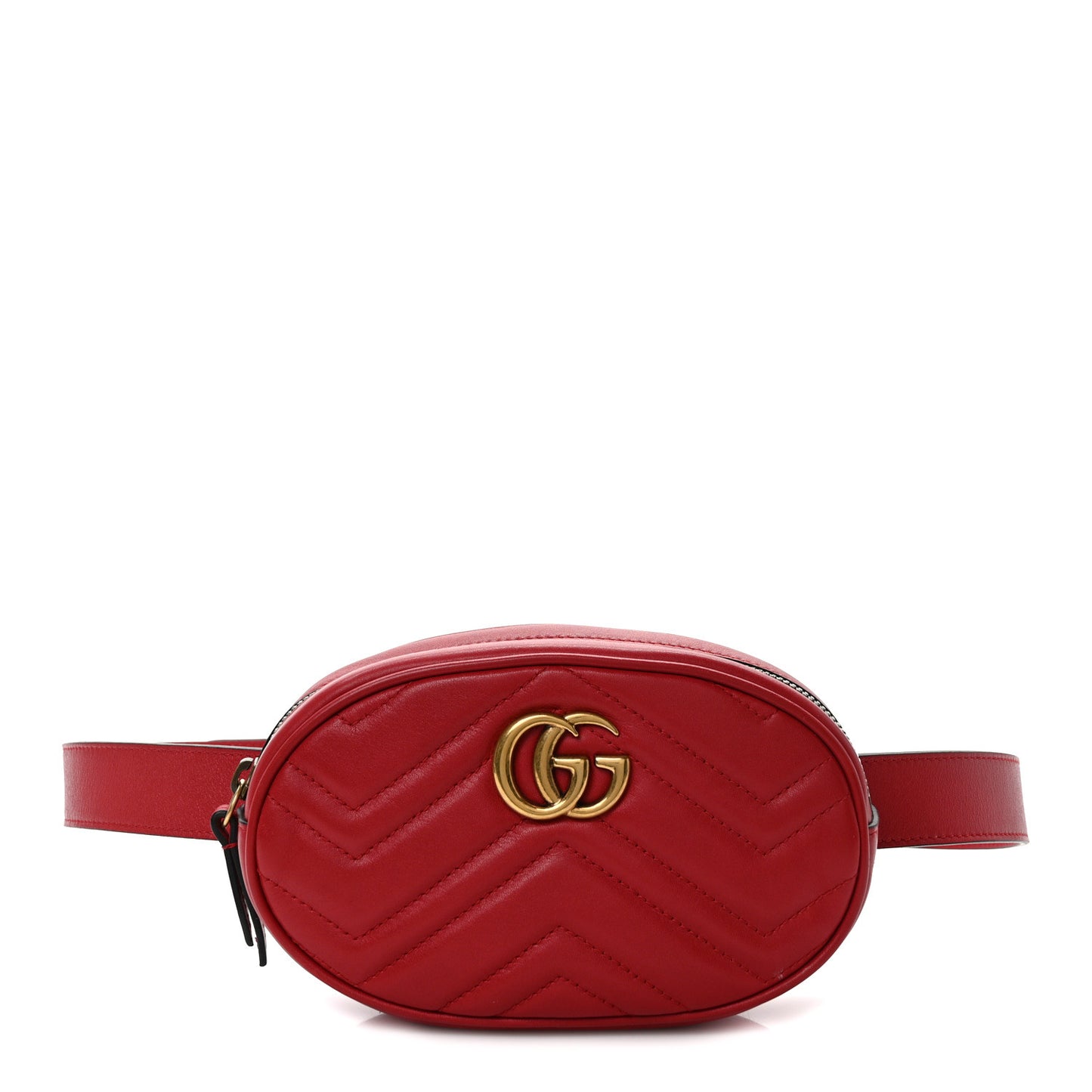 Calfskin Matelasse GG Marmont Belt Bag 85 34 Hibiscus Red