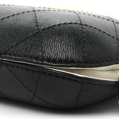 Chanel Aged Calfskin Quilted Small Gabrielle Bucket White Black 8 of 12
