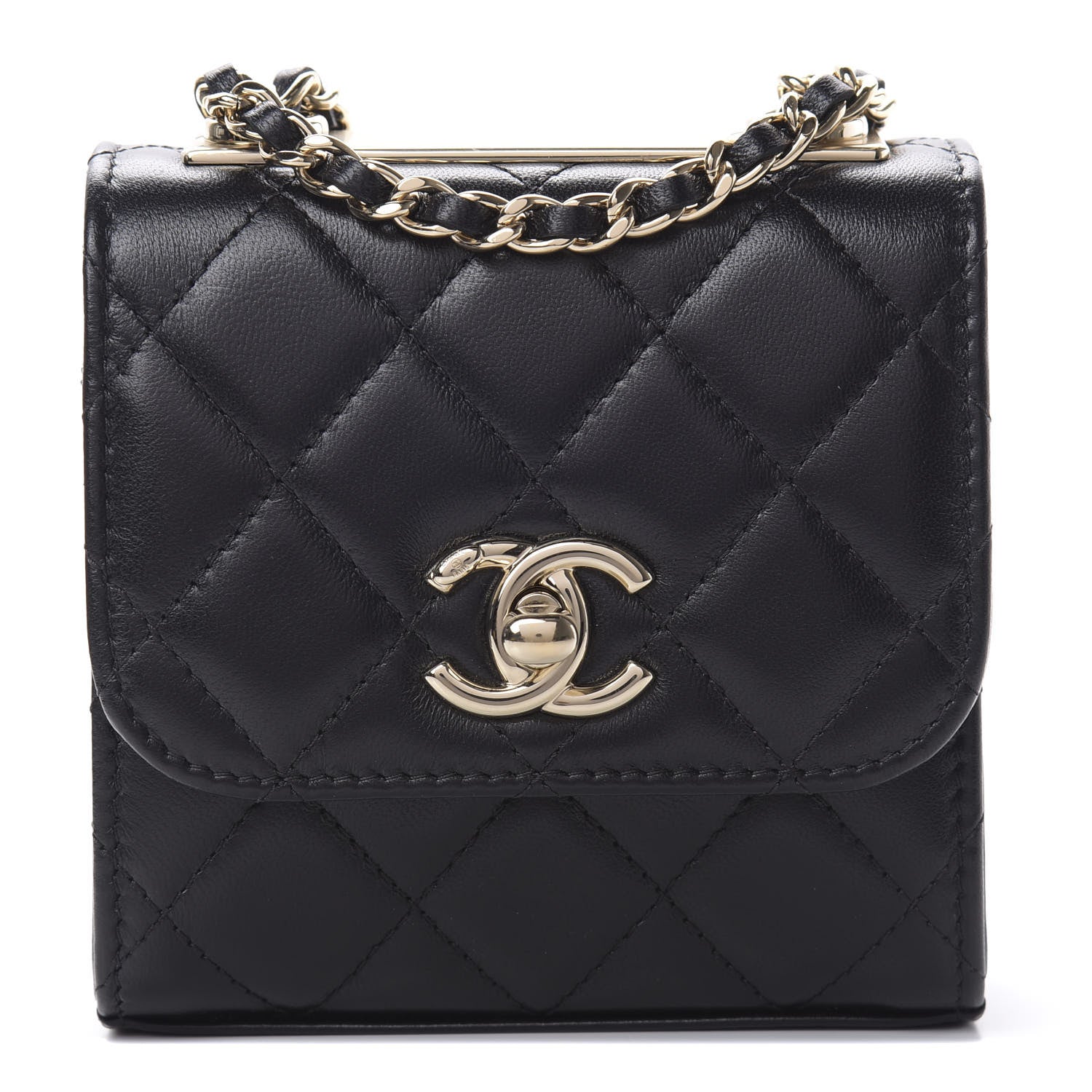 Chanel Lambskin Quilted Mini Trendy CC Chain Wallet Black 1 of 11