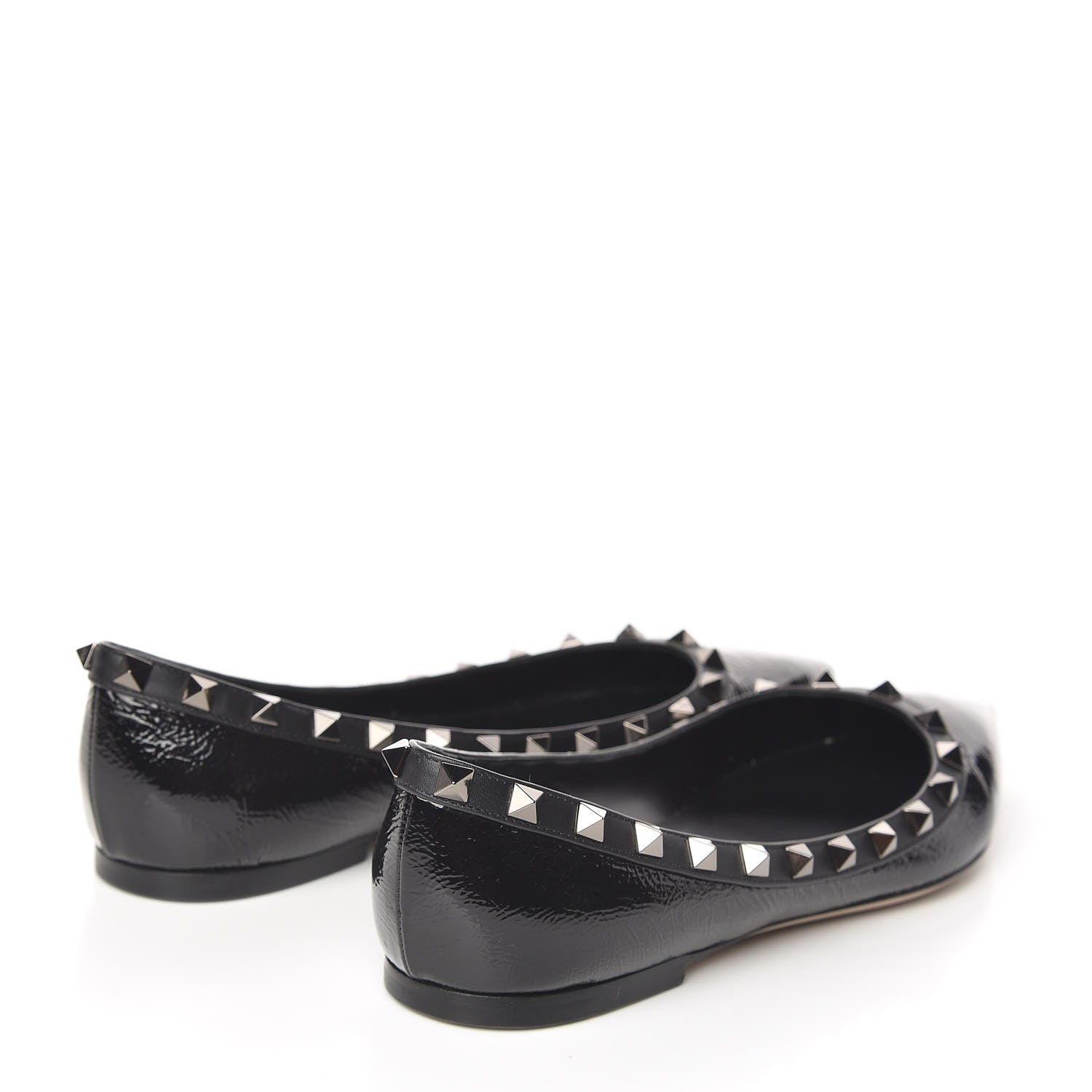 Valentino Garavani Patent Rockstud Ballerina Flats 38 Black 4 of 11