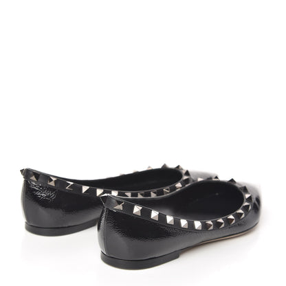 Valentino Garavani Patent Rockstud Ballerina Flats 38 Black 4 of 11