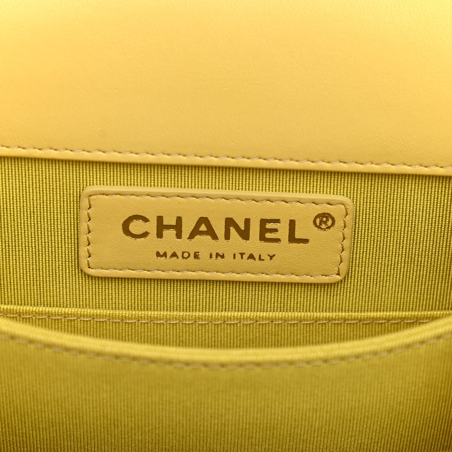 Lambskin Quilted North South Boy Flap Yellow