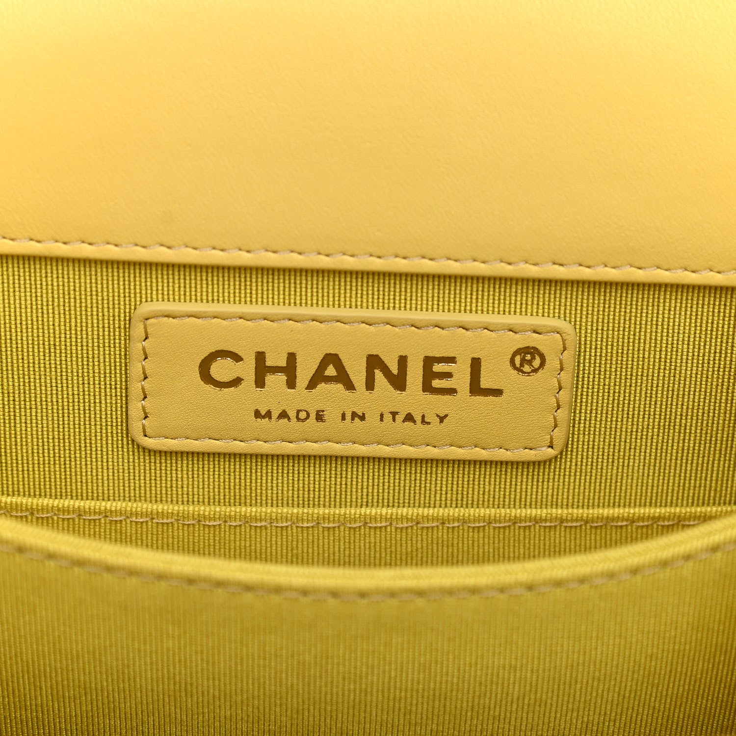 Chanel Lambskin Quilted North South Boy Flap Yellow 6 of 11