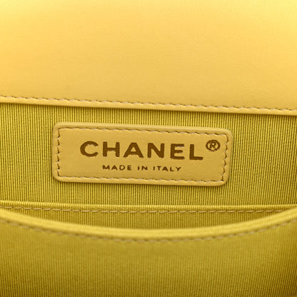 Chanel Lambskin Quilted North South Boy Flap Yellow 6 of 11