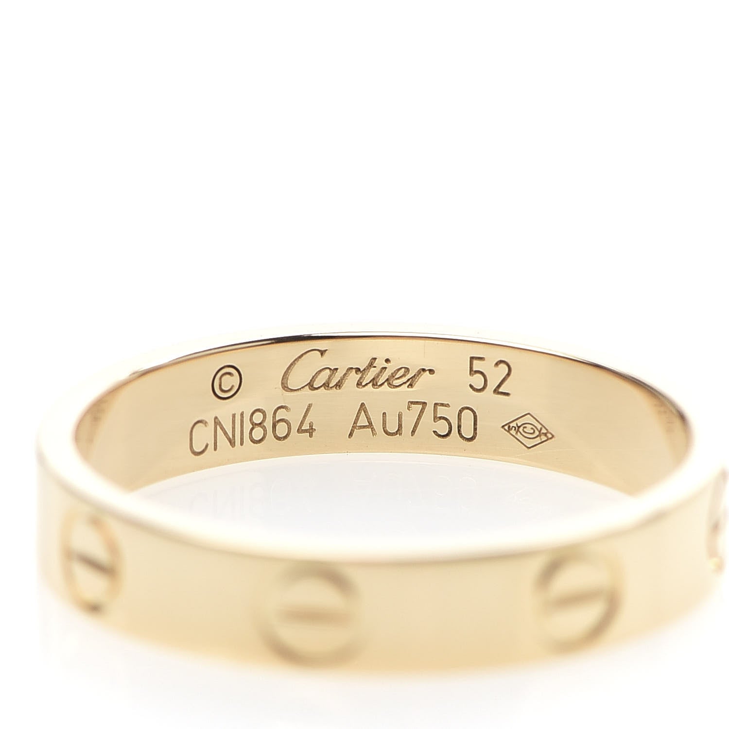 Cartier 18K Yellow Gold 3.5mm LOVE Wedding Band Ring 52 6 4 of 5