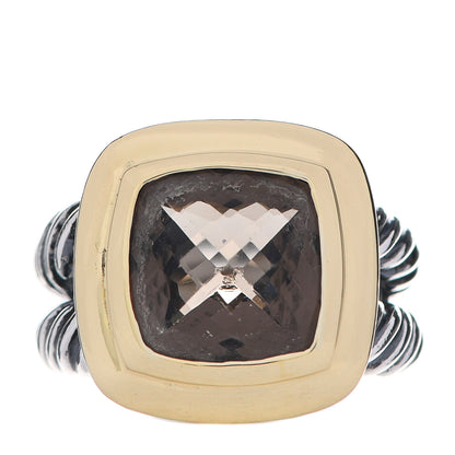 David Yurman Sterling Silver 18K Yellow Gold Smoky Quartz 11mm Albion Ring 50 5.25 1 of 6