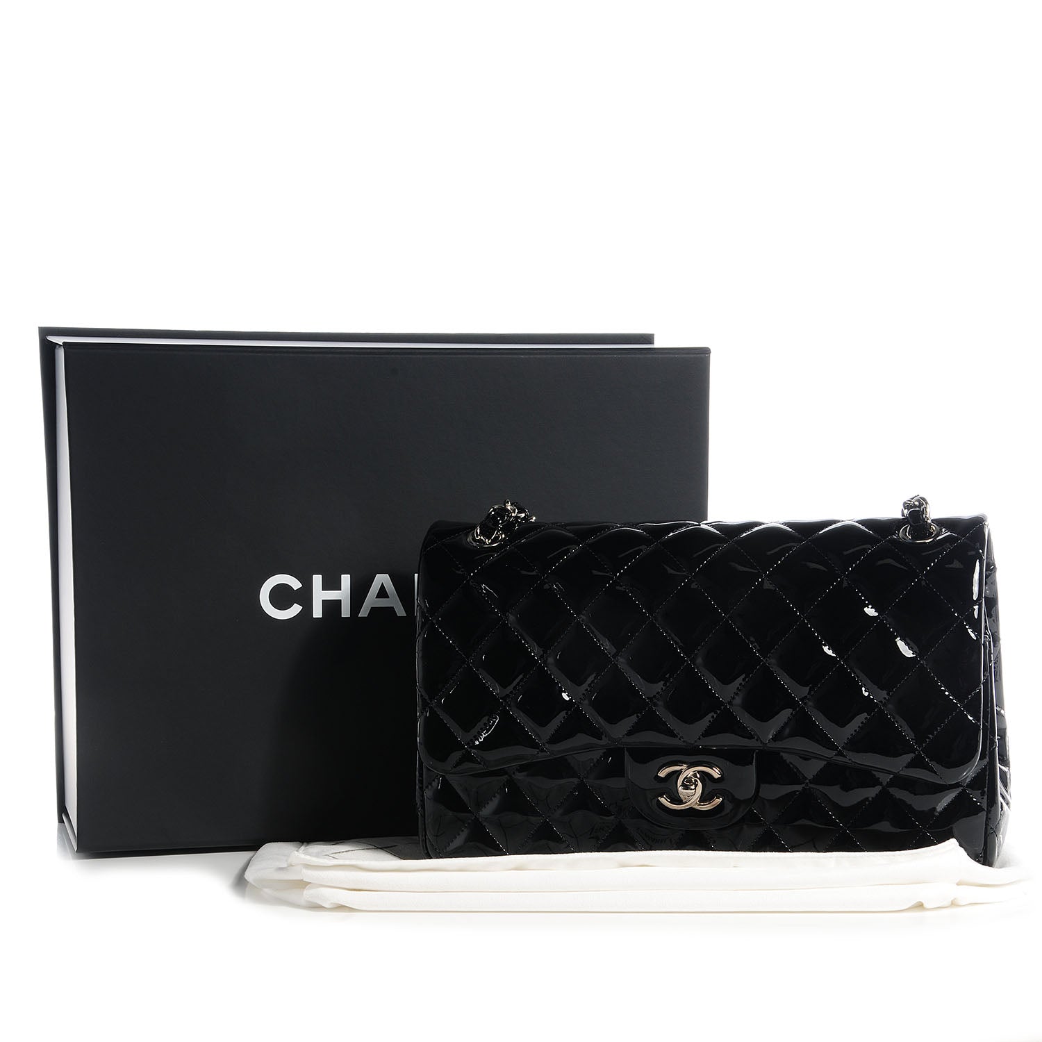 Chanel Patent Jumbo Double Flap Black 9 of 9