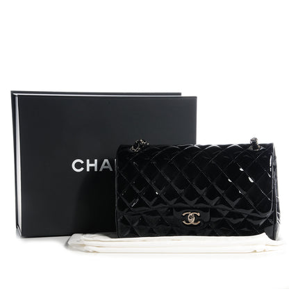 Chanel Patent Jumbo Double Flap Black 9 of 9