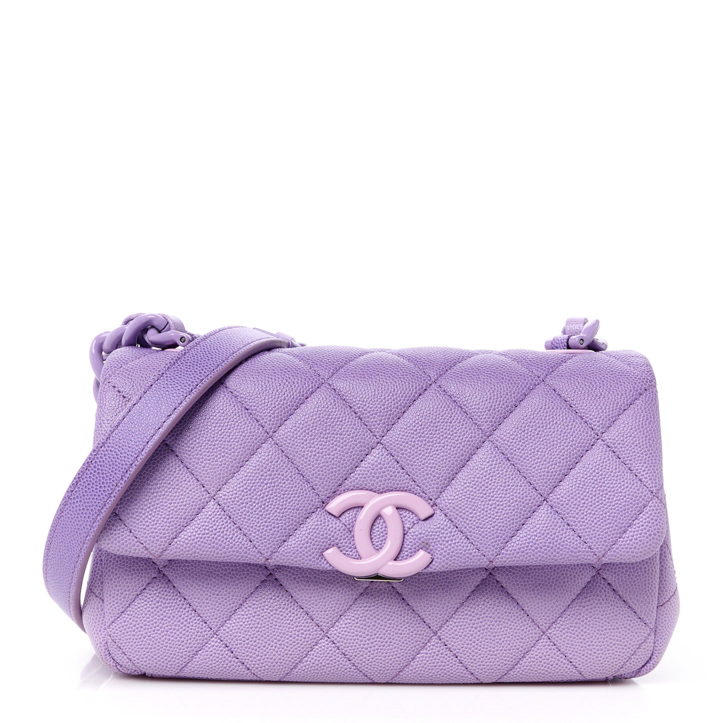 Shaded Caviar Quilted My Everything Small Flap Purple Light Purple