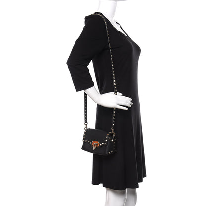 Valentino Garavani Pebbled Calfskin Mini Rockstud Crossbody Bag Black 2 of 9