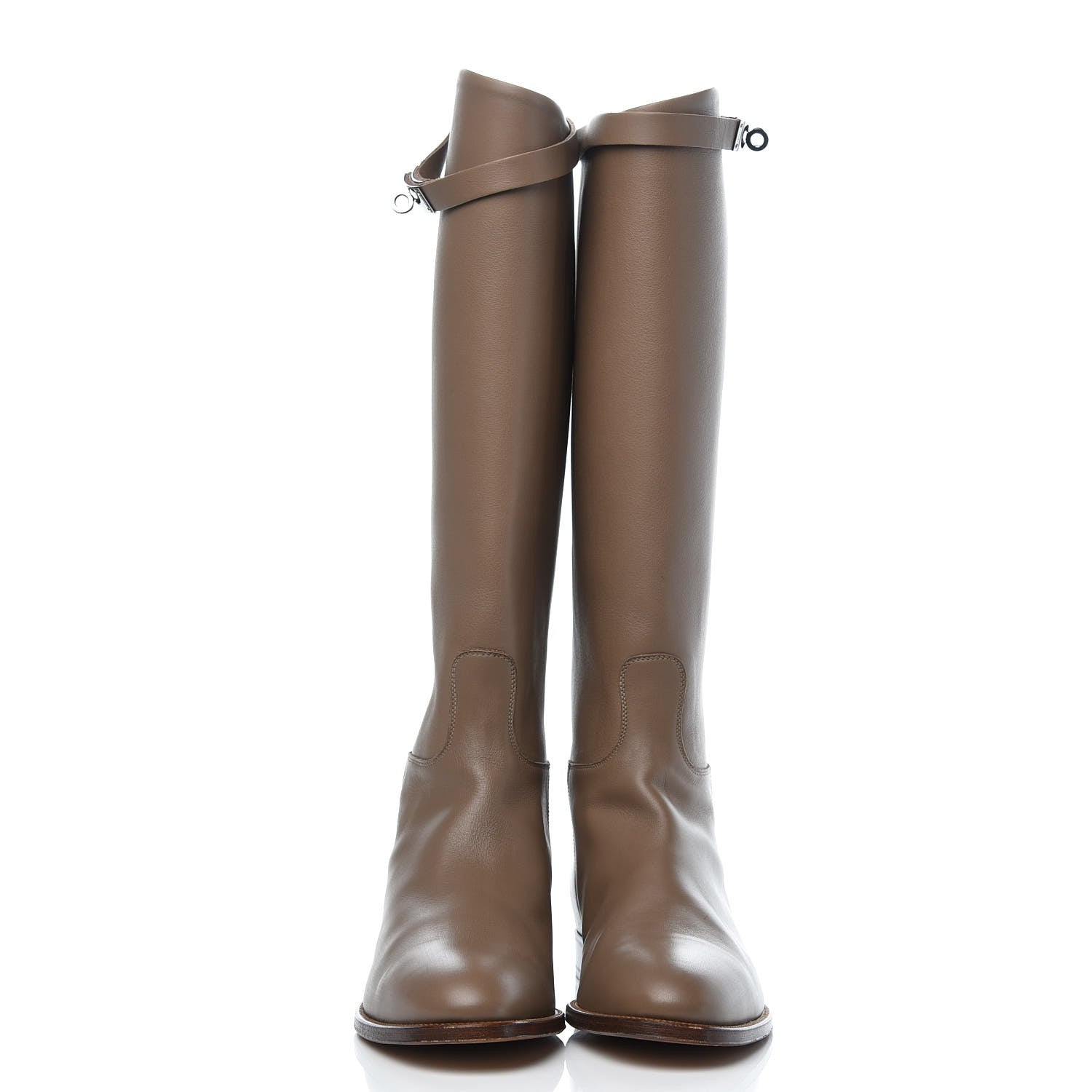 Hermes Swift Kelly Jumping Boots 40.5 Etoupe 2 of 9
