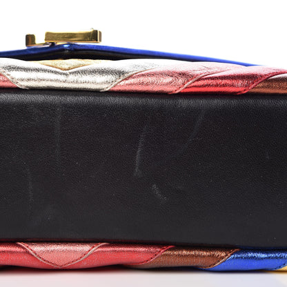 Saint Laurent Metallic Calfskin Matelasse Chevron Monogram Medium College Satchel Multicolor 11 of 13