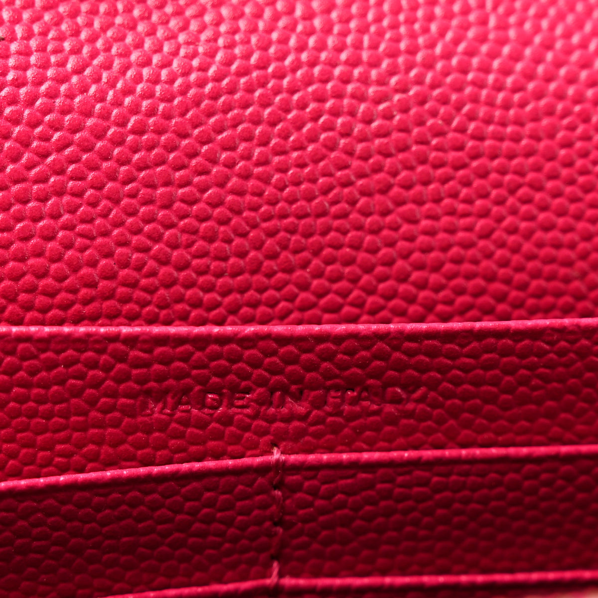 Saint Laurent Grain De Poudre Matelasse Chevron Monogram Chain Wallet Bubblegum 7 of 14