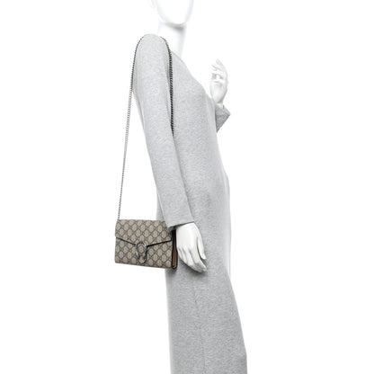 Gucci GG Supreme Monogram Mini Dionysus Chain Wallet Beige Taupe 3 of 11