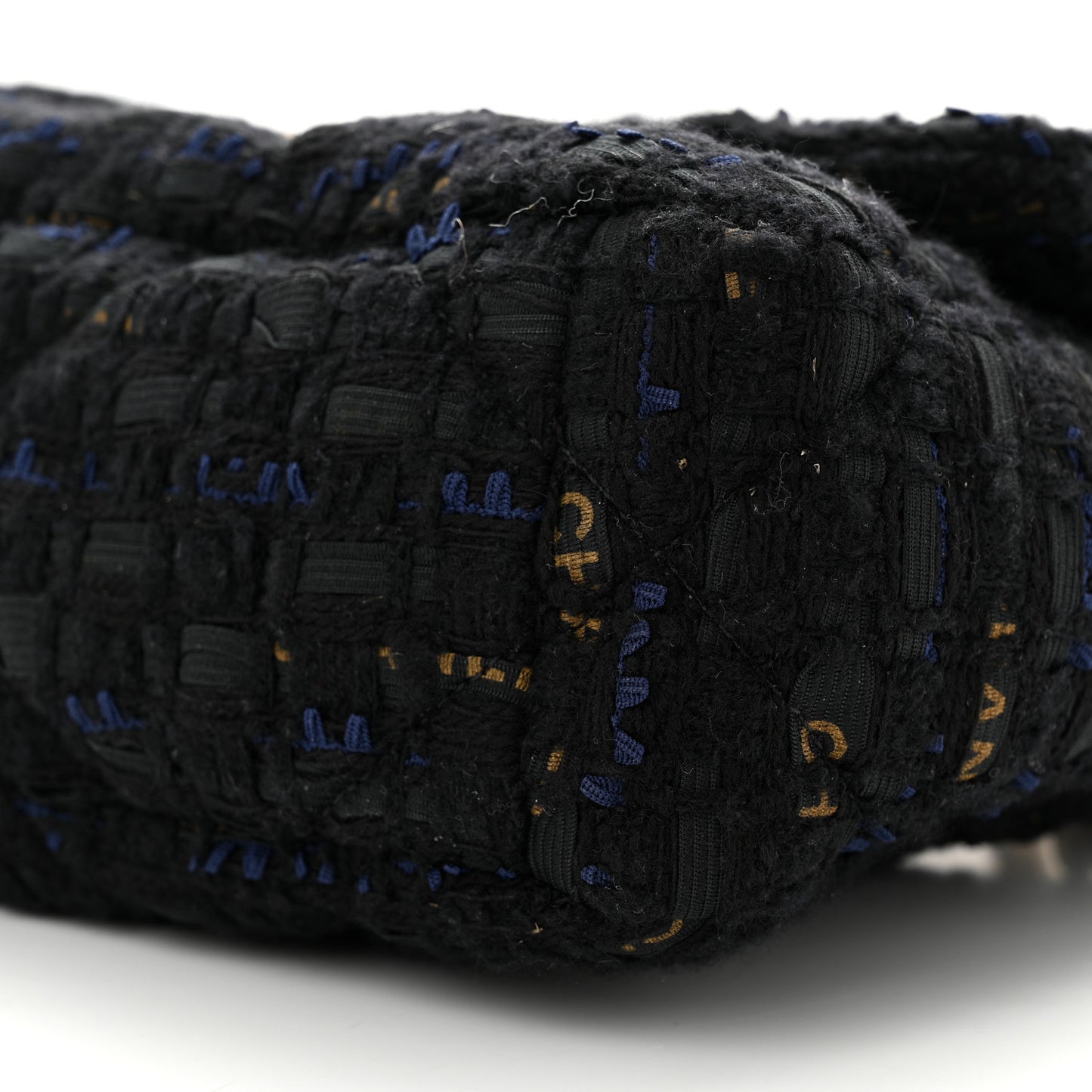 Tweed Quilted Medium Chanel 19 Flap Black Navy Gold