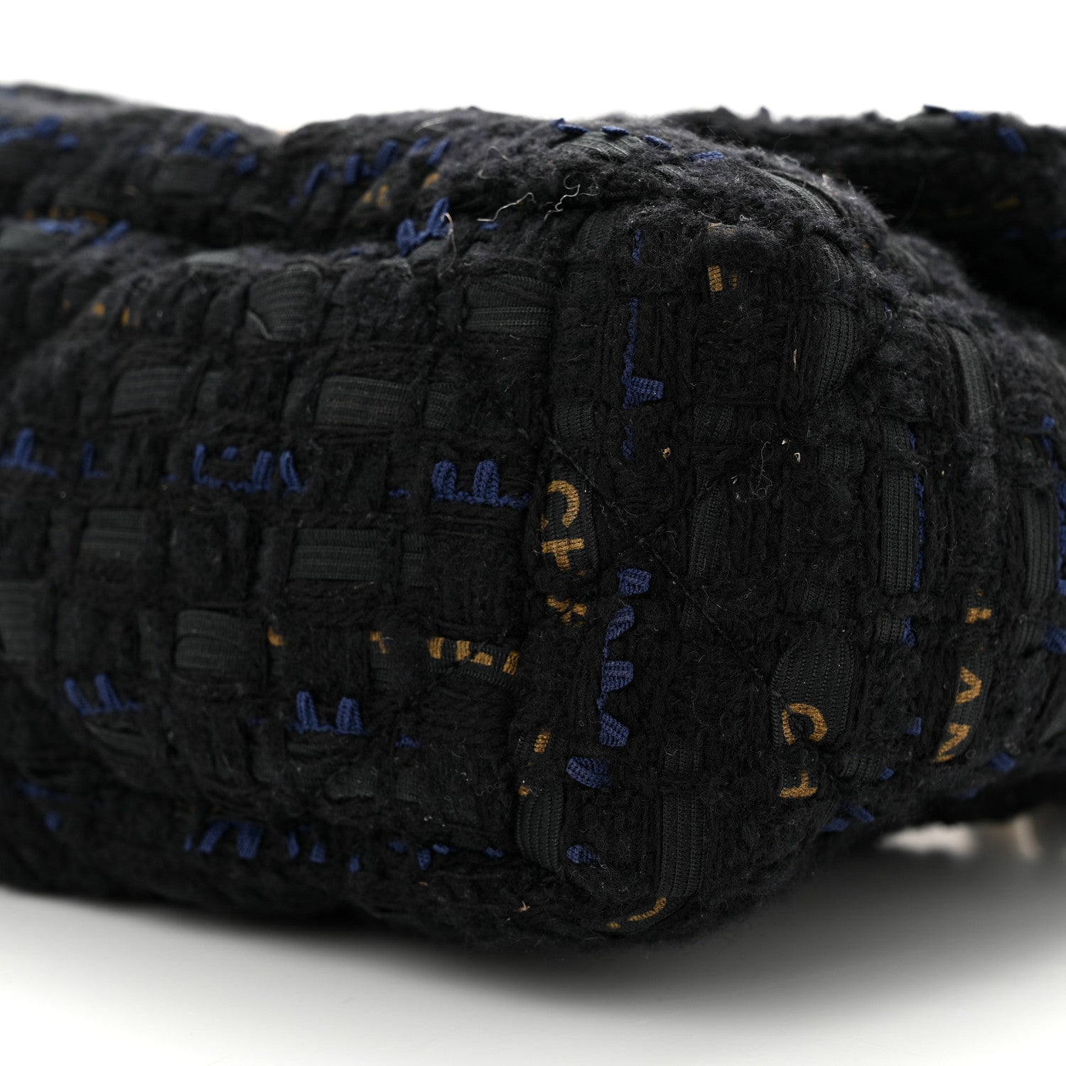 Chanel Tweed Quilted Medium Chanel 19 Flap Black Navy Gold 10 of 10