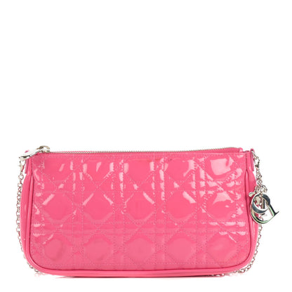 Christian Dior Patent Cannage Lady Dior Mini Pochette Framboise 1 of 7