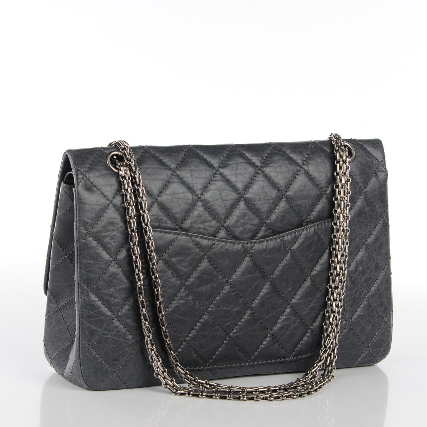 Chanel Aged Calfskin Quilted 50th Anniversary 2.55 Reissue 227 Flap Grey 3 of 8