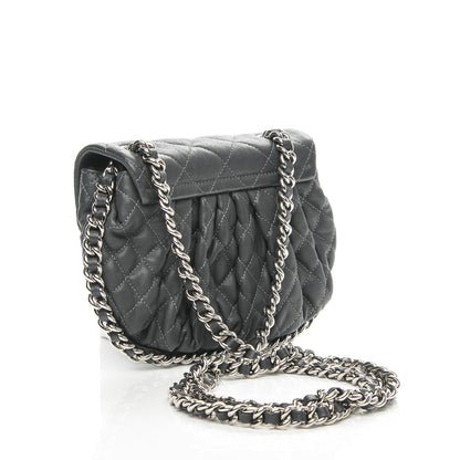 Chanel Washed Lambskin Quilted Mini Chain Around Flap Dark Grey 3 of 7