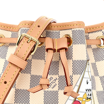 Louis Vuitton Damier Azur Vivienne Sac Nano Noe Dragon Fruit Pink 7 of 9