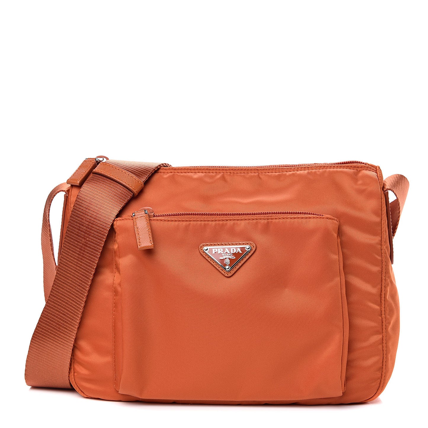Nylon Vela Flat Messenger Bag Papaya