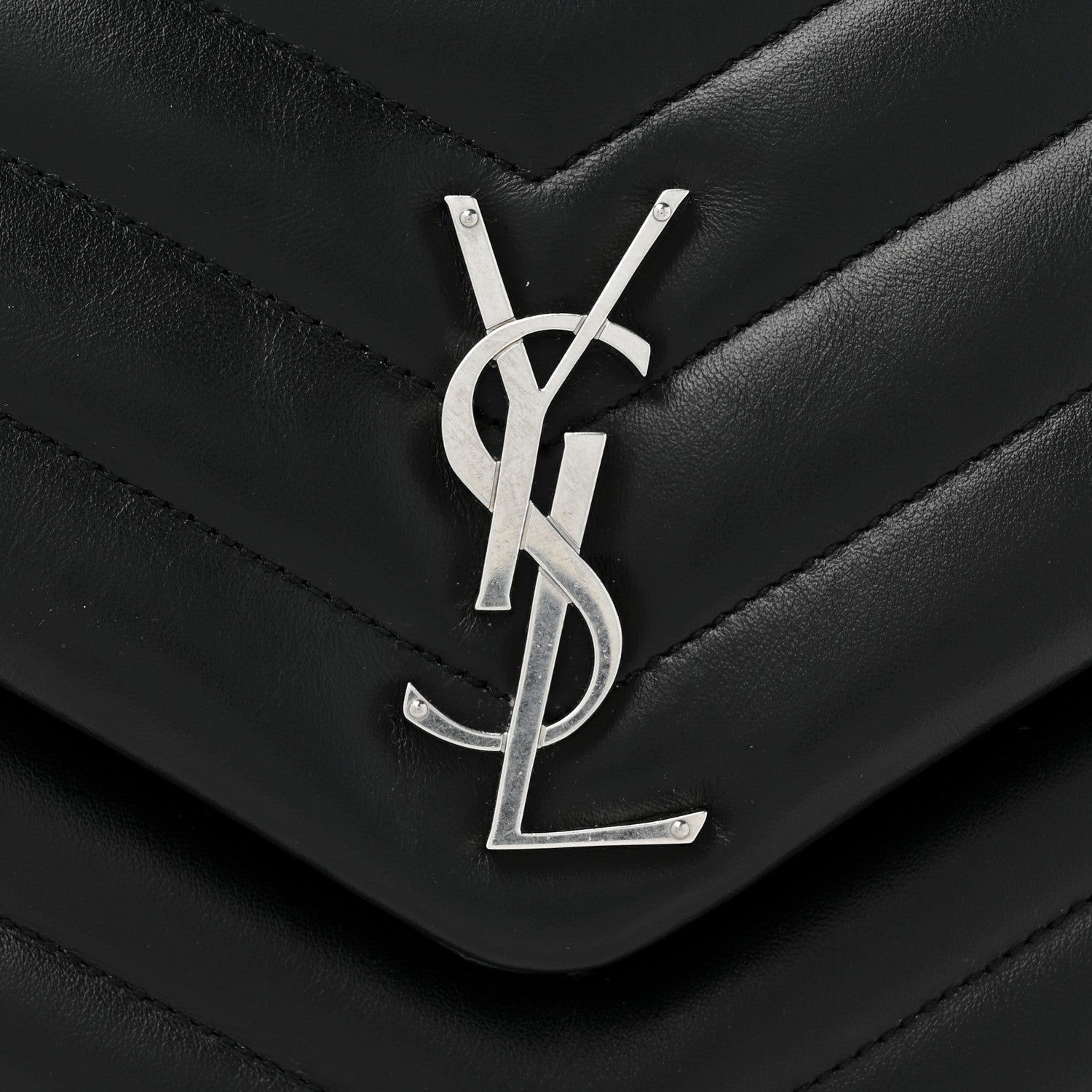 Saint Laurent Calfskin Y Quilted Monogram Medium Loulou Chain Satchel Black 10 of 12
