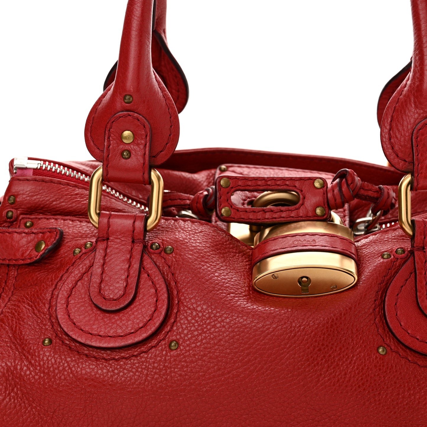 Calfskin Medium Paddington Satchel Red