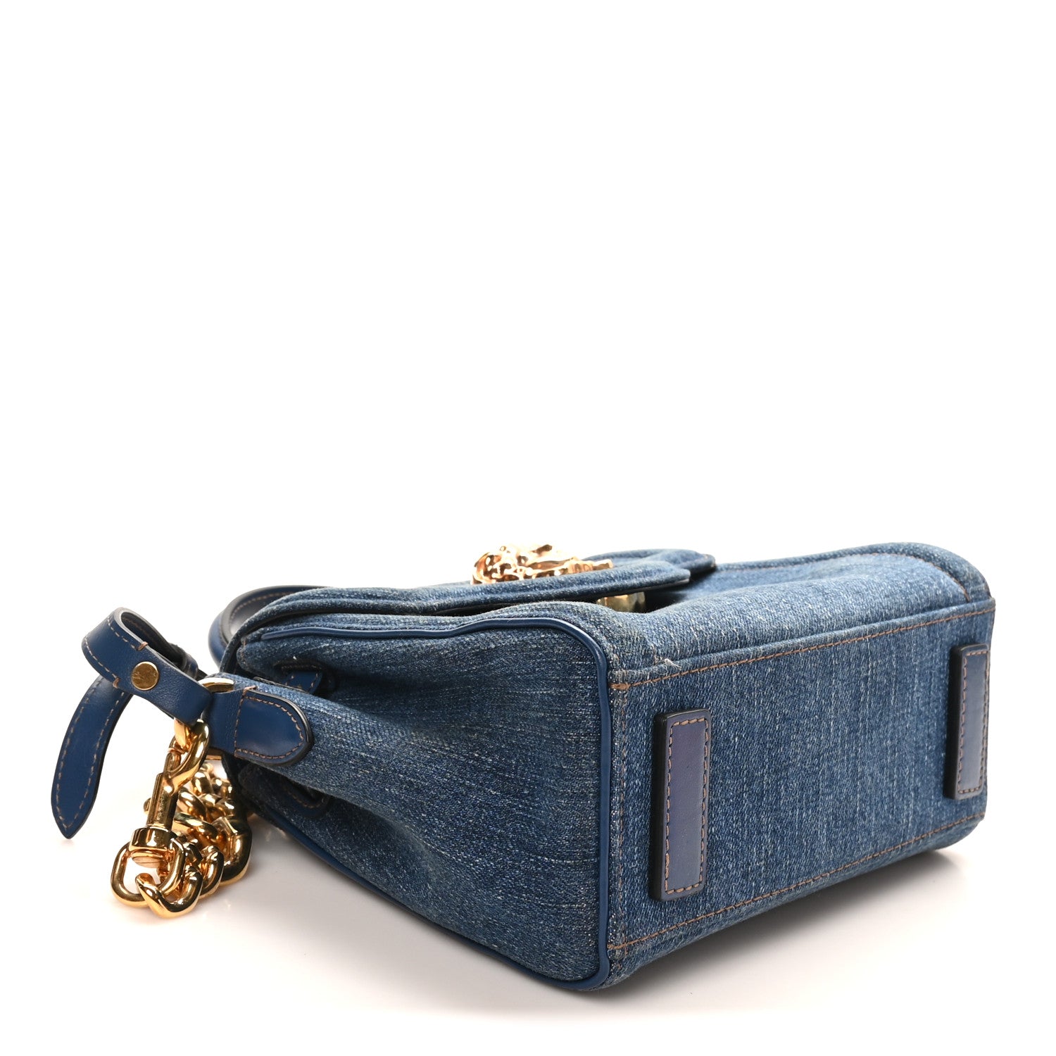 Versace Denim La Medusa Chain Tote Navy Blue 1836318 – FASHIONPHILE