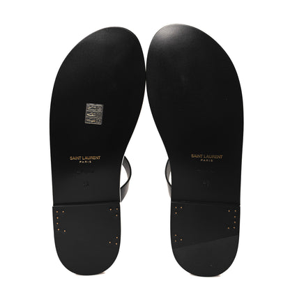 Saint Laurent Calfskin Mens Cassandra Monogram Sandals 43 Black 6 of 10