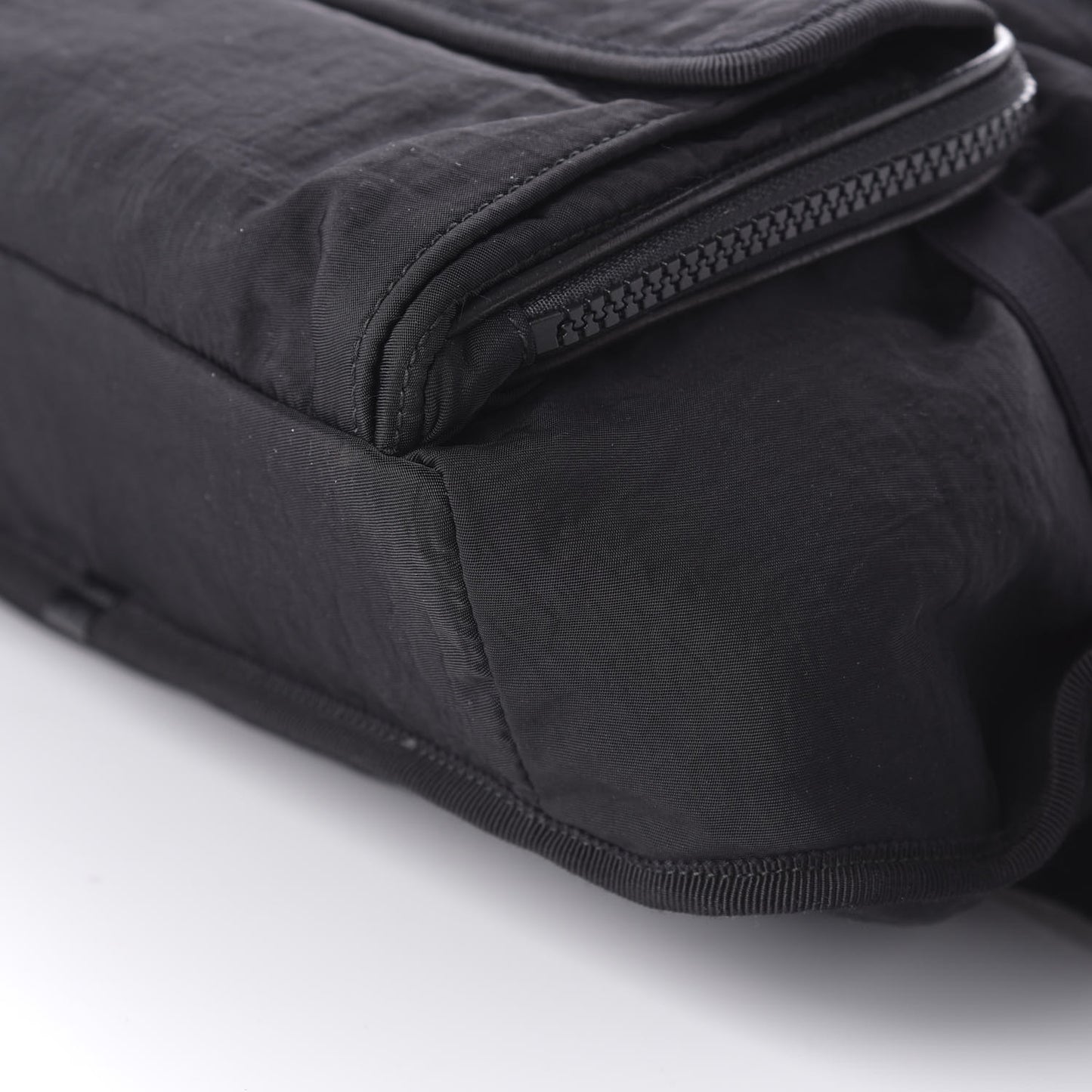 Nylon 80s Logo Patch Belt Bag Black