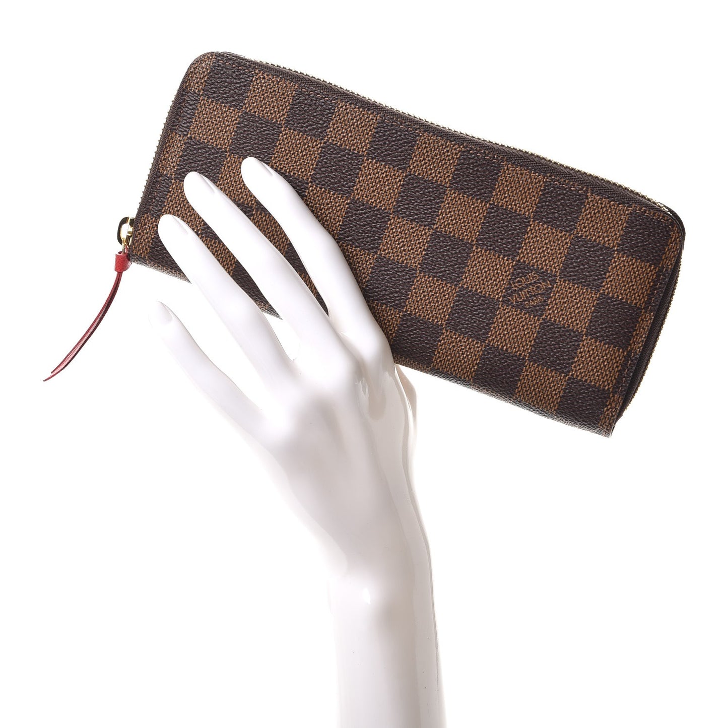 Damier Ebene Clemence Wallet Cherry