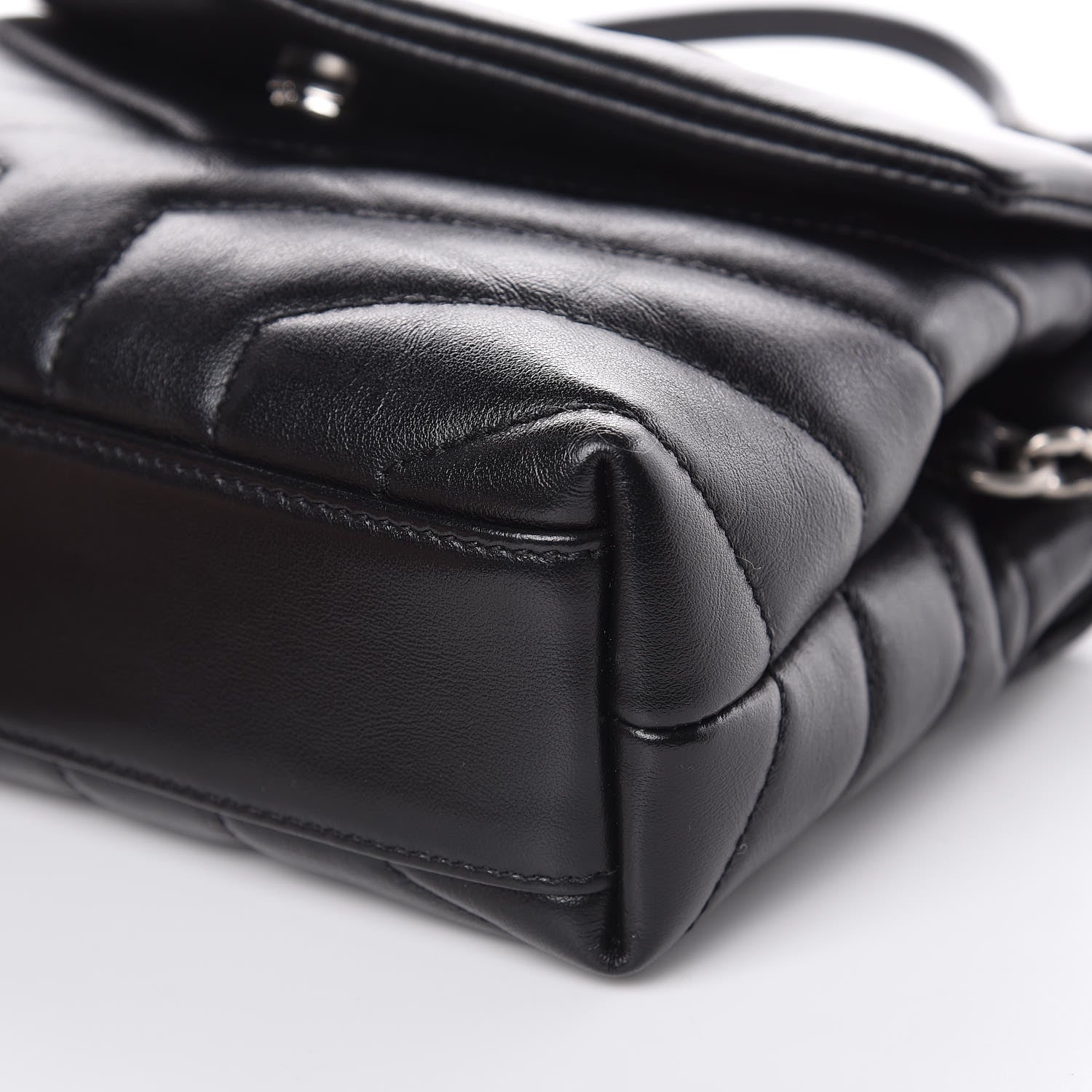 Saint Laurent Calfskin Y Quilted Monogram Toy Loulou Crossbody Bag Black 9 of 9