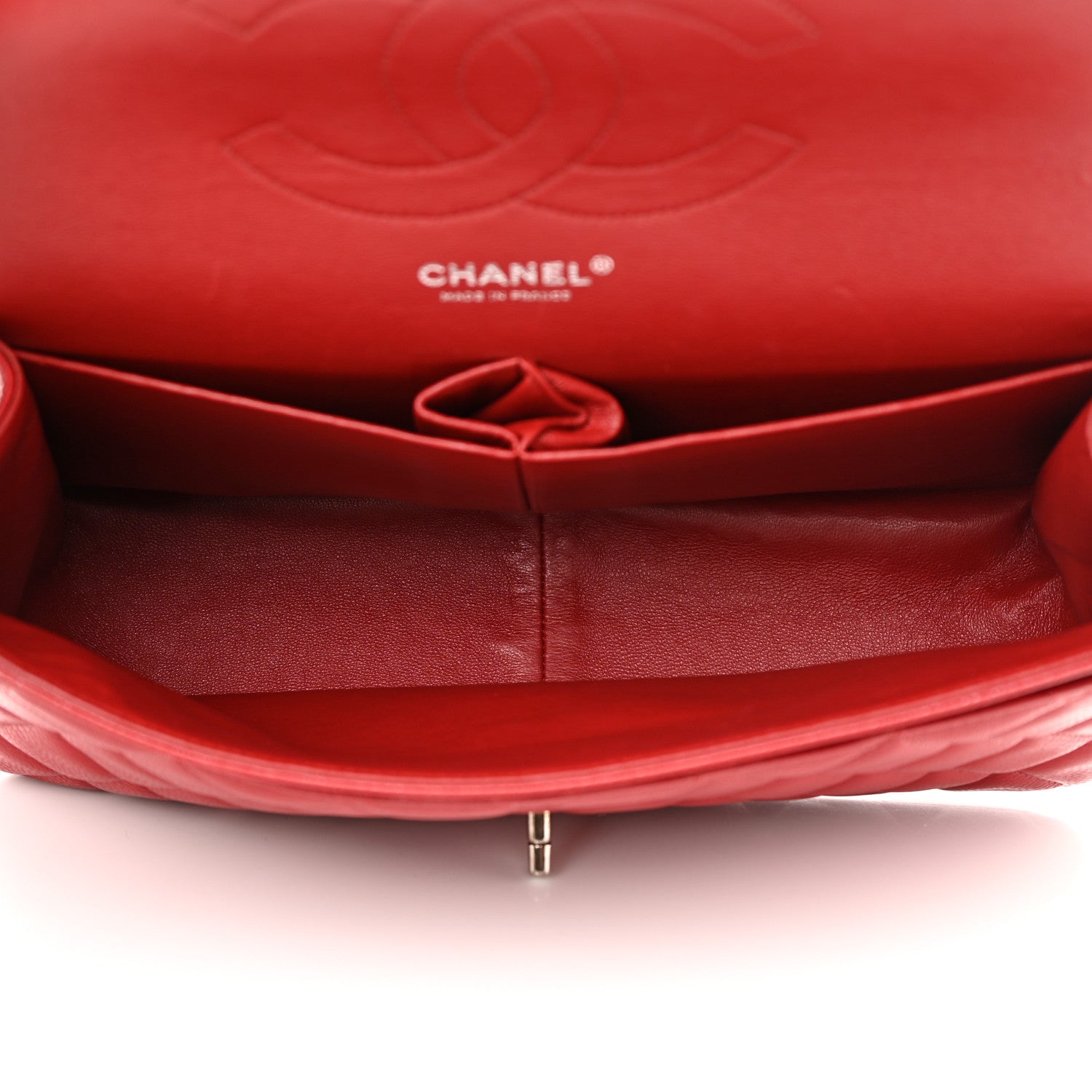 Chanel Caviar Quilted Jumbo Double Flap Red 5 of 11