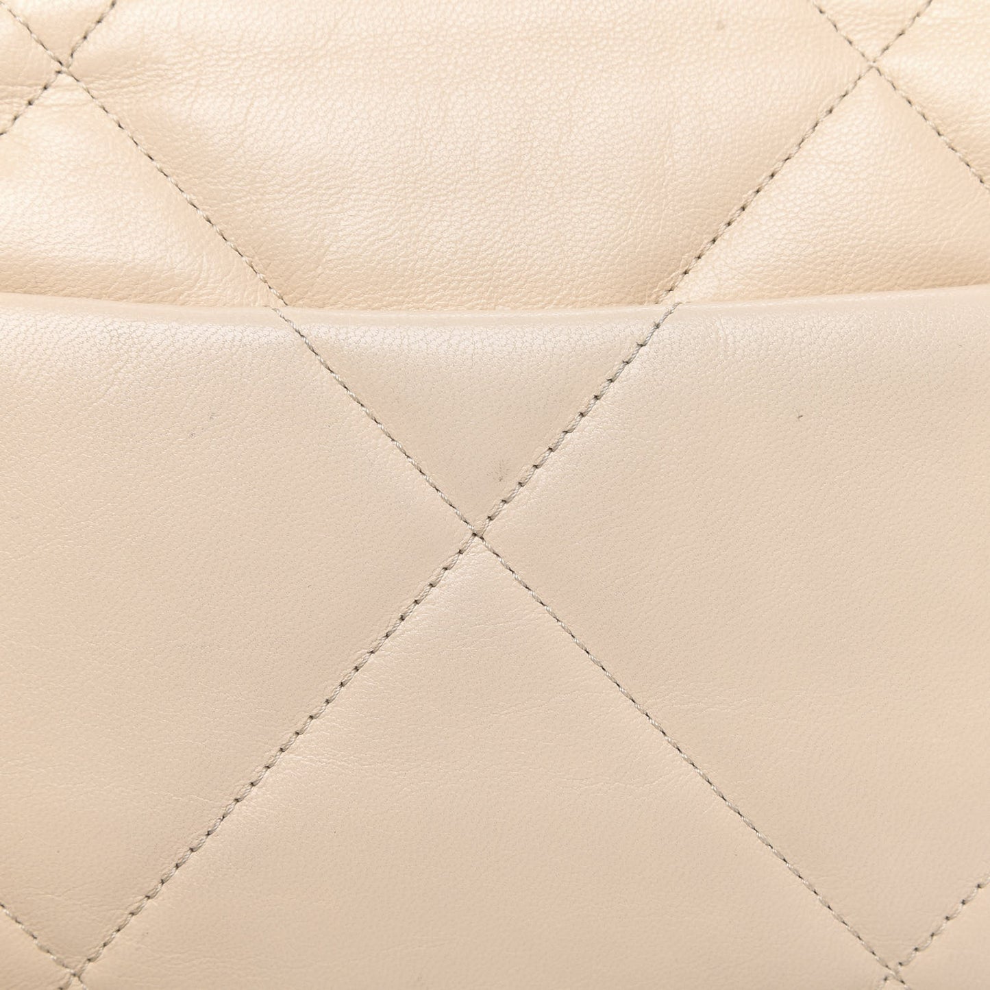 Goatskin Quilted Medium 19 Flap Beige
