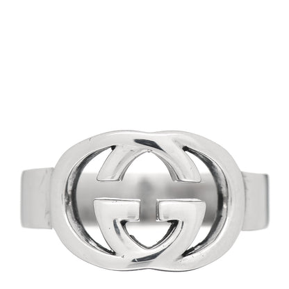 Gucci Sterling Silver Interlocking G Ring 51 5.75 1 of 5