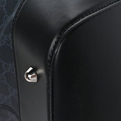 Gucci Soft GG Supreme Monogram Appia Calfskin Web Large Carry On Duffle Bag Black Grey 10 of 10