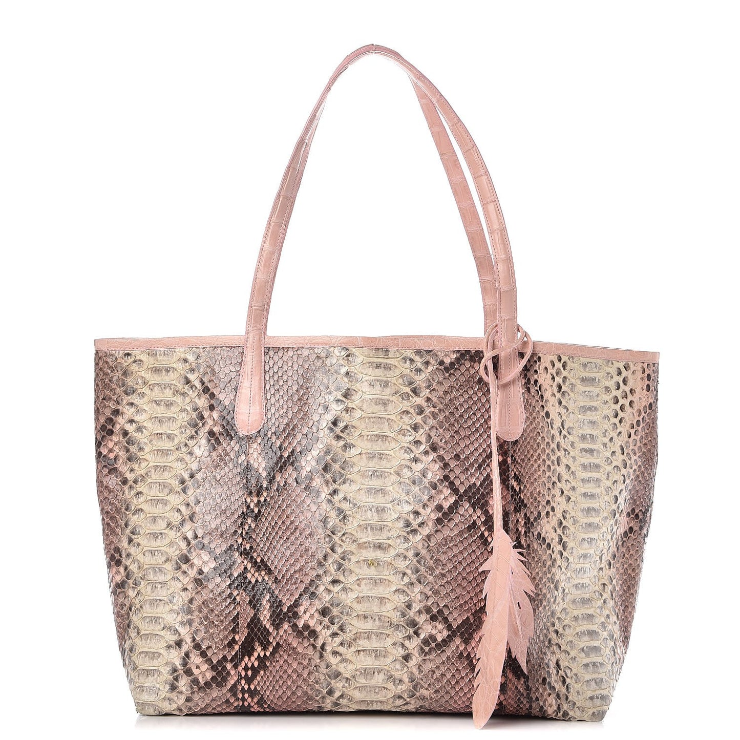 Python Crocodile Medium Erica Shopper Tote Pink